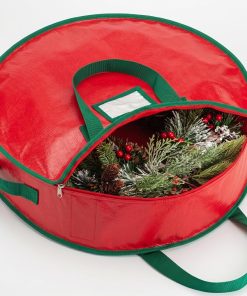 Handy Laundry Christmas Wreath Storage Container – 30 Inch Durable Tarp Storage Bag with Zipper & Reinforced Handles. Holiday Décor Organizer for Wreaths. Garlands & Seasonal Decorations. Green